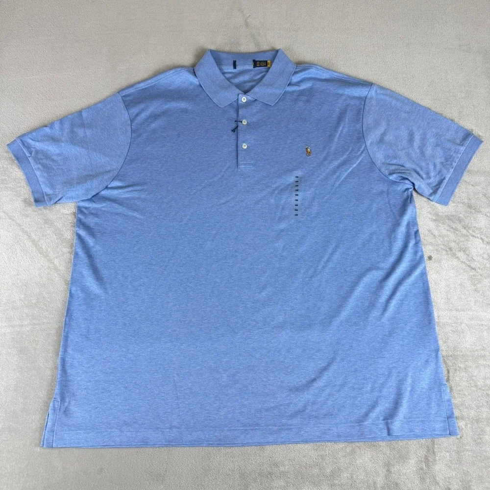 Polo Ralph Lauren Polo Shirt Mens 2XB Light Blue Cotton Soft Flesh Pony New NWT